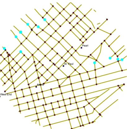 Figure 5. Three and four-way intersection created using ET Geo-wizard