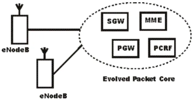 Figure 3. LTE SAE Evolved Packet Core [6] 