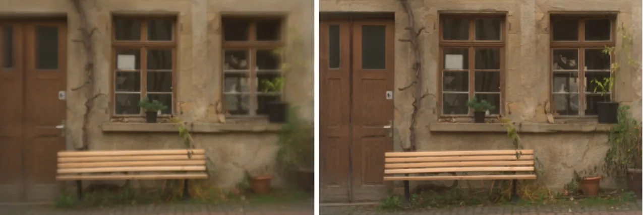 Figure 2.2.: Image taken through self-made lens without and with lens correction.