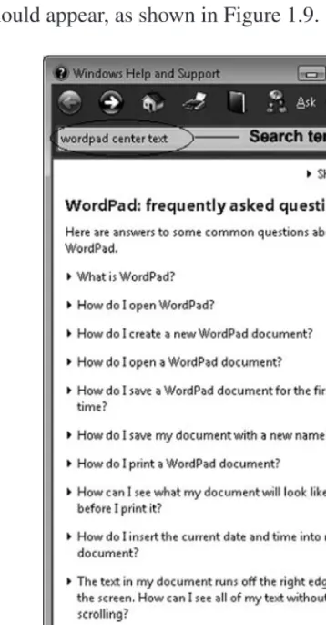 Figure 1.9Help dialog box.