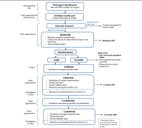 Fig. 1 Study flow diagram. BPO benign prostatic obstruction, CRF case report form, PVR post-void residual, ThuVARP thulium laser transurethralvaporesection of the prostate, TURP transurethral resection of the prostate