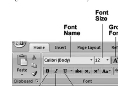Figure 3.9Word formatting toolbar.