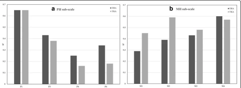 Fig. 3 Importance of the items in the final DIF models. a Importance of the PH sub-scale items