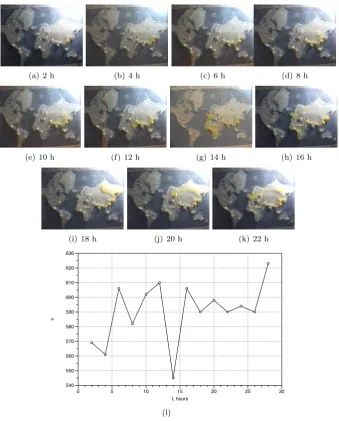 Figure 9: Physarum approximation the world transport networks. (a–k) Pho-tographs of the experimental setup taken in 2 h intervals