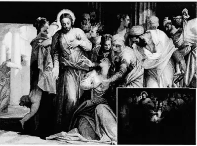 Figure 2.2 Aggregated eye fixations from 131 subjects viewing Paolo Veronese's Christ addressing aKneeling Woman
