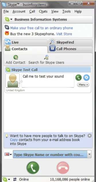 Figure 5.10   Skype VOIP provider web site
