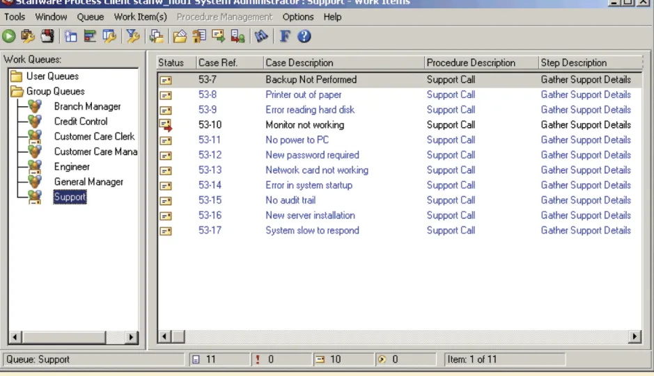 Figure 16.1   Workflow system from TIBCO Software being used to prioritise support calls