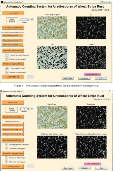 Figure 4  Realization of image segmentation for the automatic counting system 