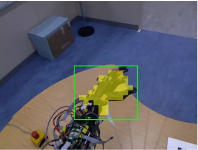 Figure 4.3: Typical output from the wave detection process.The regions in yellowrepresent blocks where the NCC response was above a preset threshold λhand.
