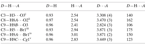 Table 1Hydrogen-bond geometry (A˚ , �).