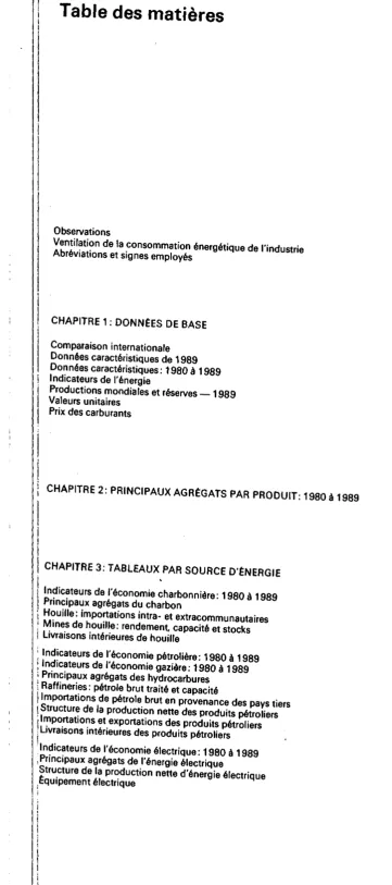 Table des matieres 