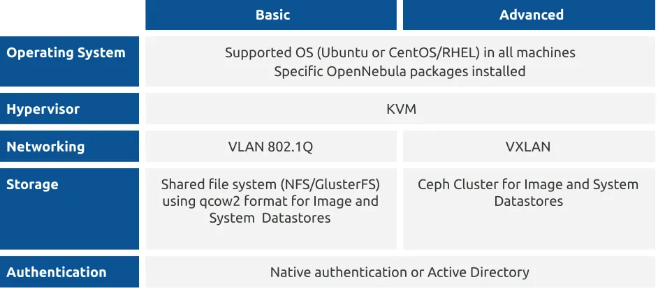 Table  1.   Summary  of  the  Basic  and  Advanced  implementations 