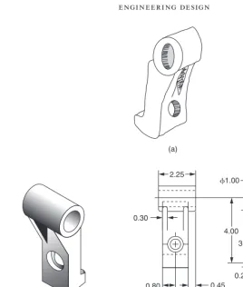FIGURE 8.8Showing the progression of a design confi guration from a rough sketch (a) to a 3-D computer 