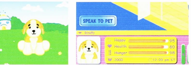 Fig.1 and 2. WebKins.com character, and character set-up screen from one of the games.2005-2007.