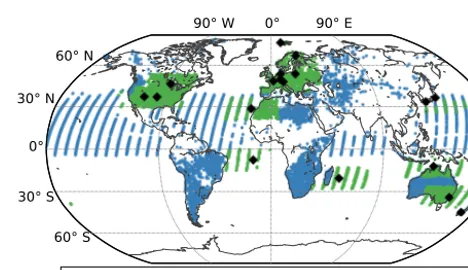 Figure 2. Global distribution of the 44 000 simulated OCO-2 mea-surements.