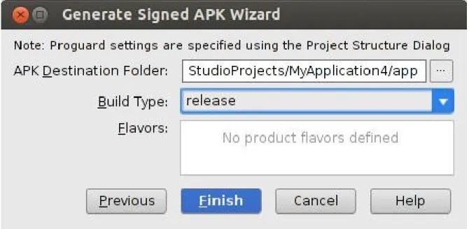 Figure 3. Generate a signed APK in Android Studio.