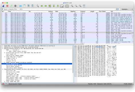 Fig. 1. Screenshot of the Wireshark Network Protocol Analyser. Whilst thisprovides an excellent tool for experienced security analysts, non-expert usersmay have difﬁculty in identifying activities of interest from the network trafﬁc.