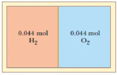 Figure. The left side contains H2 gas, and the right 