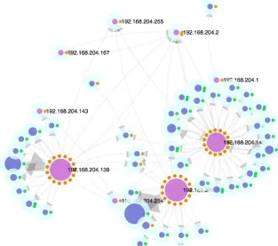 Figure 5: Network view of case study 1 using the default ‘radial’ configuration of local nodes