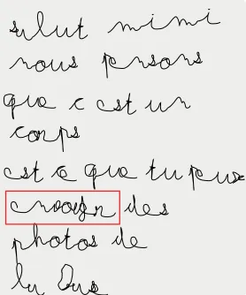 Figure 8: Text (in French) generated by the robot, be-fore and after a one hour long interaction session with thechild