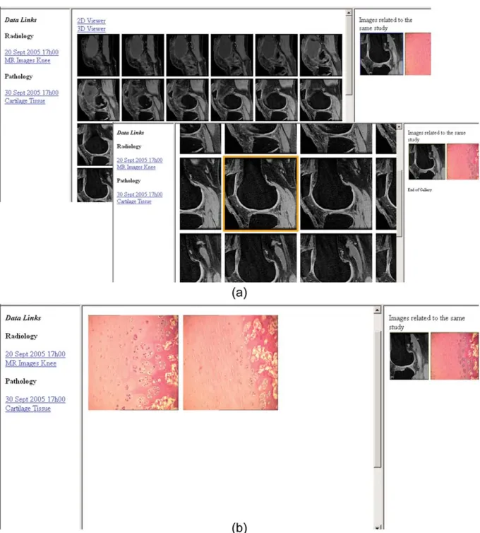 Fig. 8. Sample screenshots of user interface for selection of images using image thumbnails