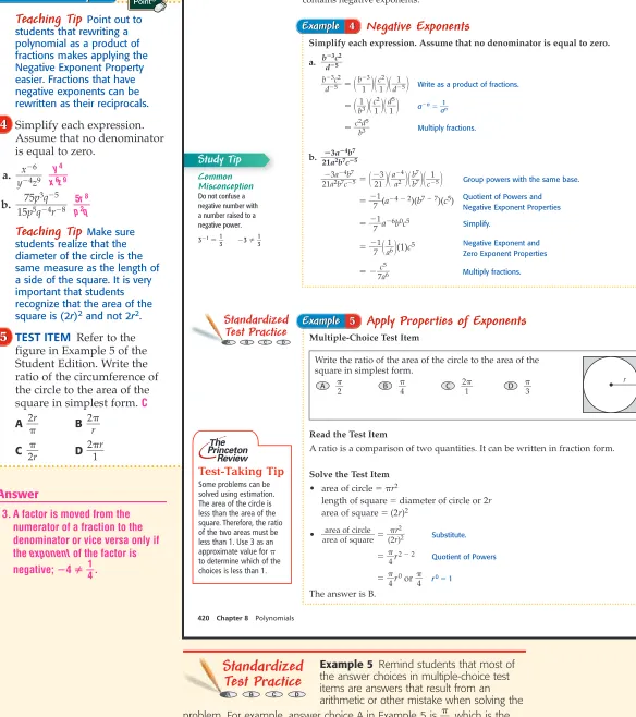figure in Example 5 of theStudent Edition. Write theratio of the circumference of