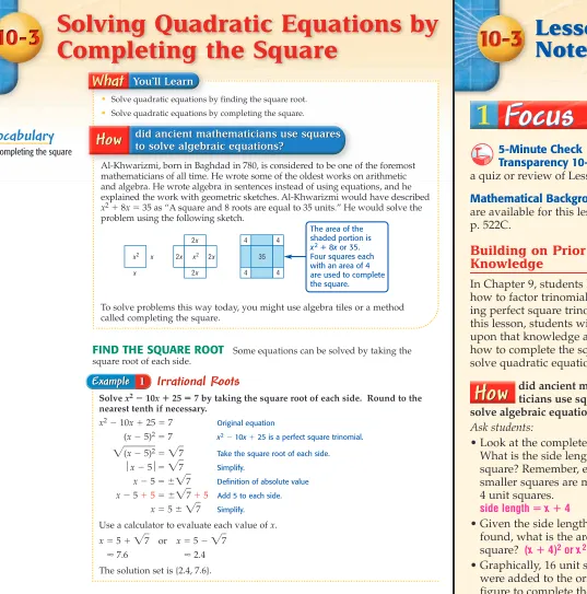 figure to complete the square.How would you change theoriginal equation to represent