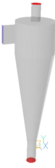 Figure 1. 3D view of the geometry used for computation 