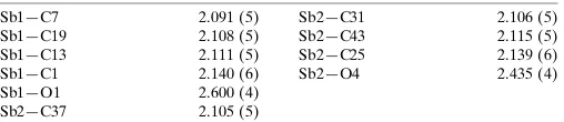 Table 1Selected bond lengths (A˚ ).