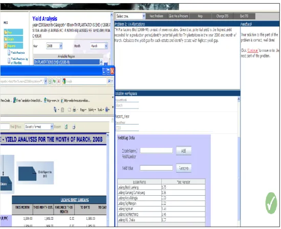 Figure 3. A screenshot of DM-Tutor showing the Yield Gap analysis task 