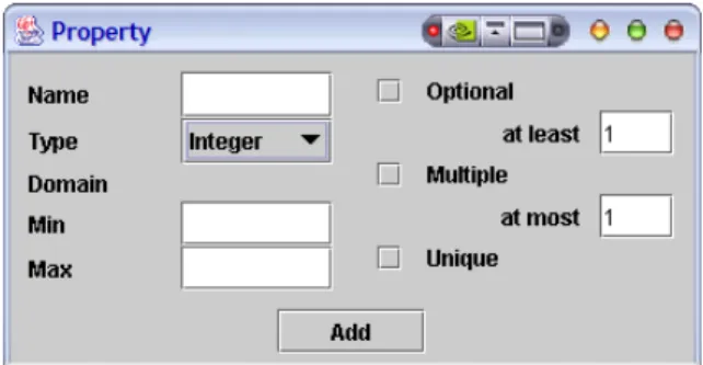 Fig. 3. Concept property interface