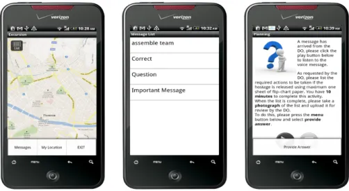 Figure 5. Screenshots of the ARLEARN mobile client 