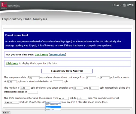 Figure 4: The Exploratory Data Analysis module (partially answered for illustrative purposes)
