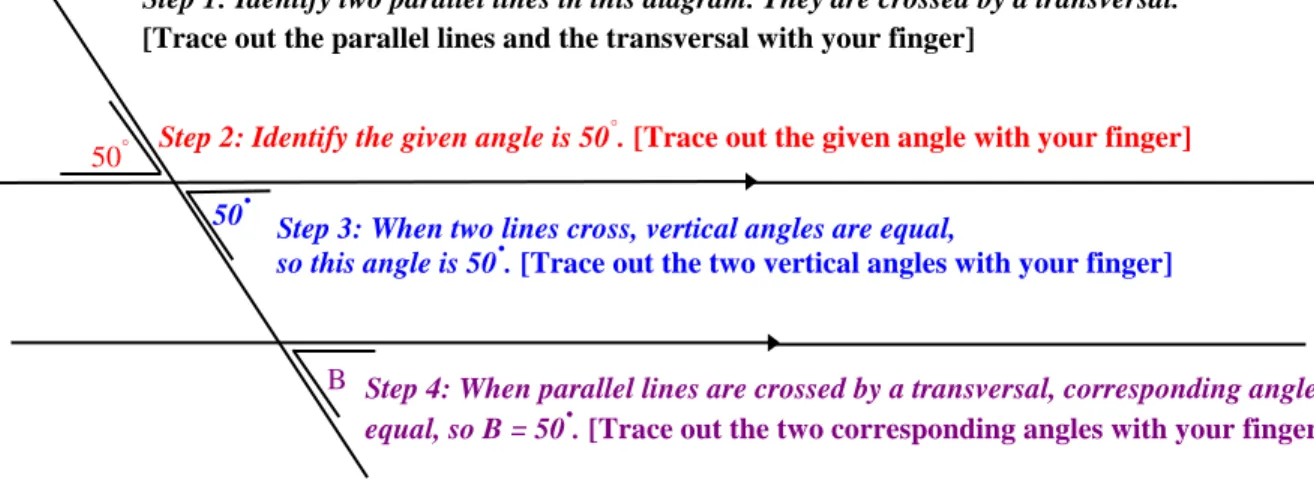 Figure 4.1.  One of the worked examples used in Experiment 1 for the tracing condition