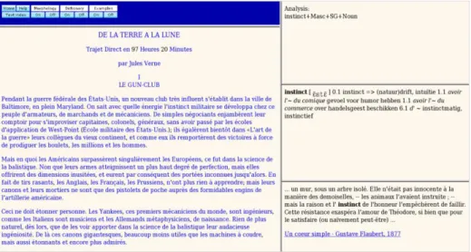 Figure 12: Screenshot from the web-based version of Glosser-RuG 