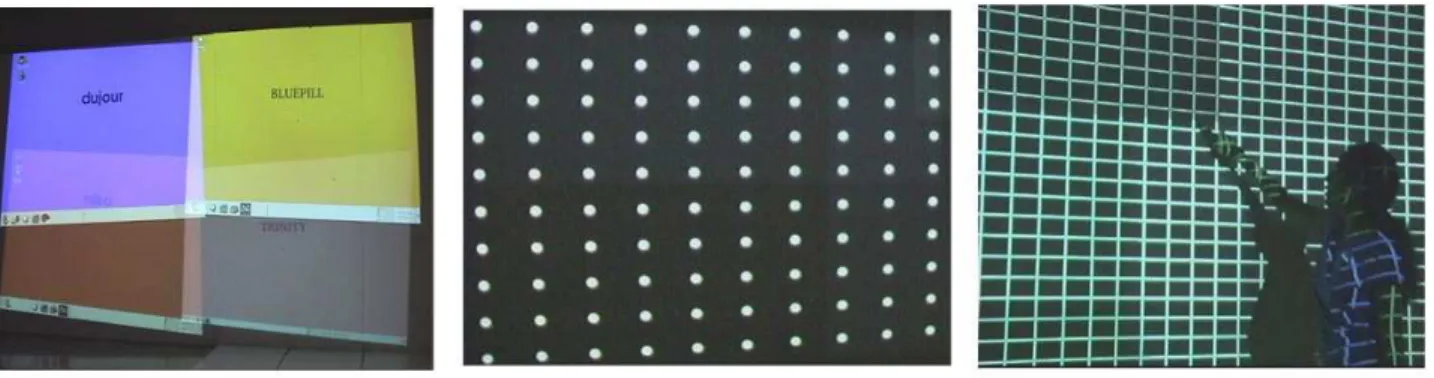 Figure 3: A high-resolution, tiled display system is built from a set of casually positioned projectors