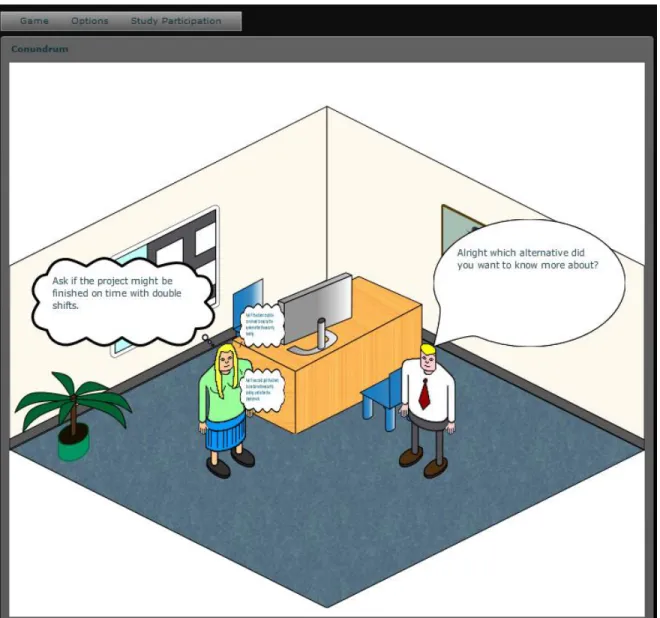 Figure 1 - Contextual Choice with One Thought Bubble Highlighted and Two Hidden 