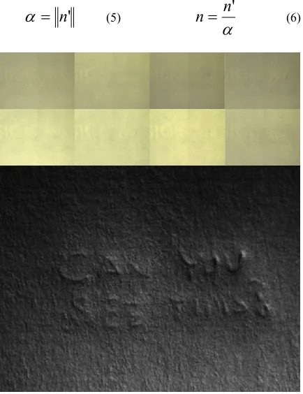 Figure 2. A real-time specular enhancement example of indented writing on a post-it note