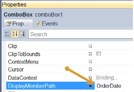 Figure 4: Set the DisplayMemberPath to the property you wish to display in the  ComboBox 