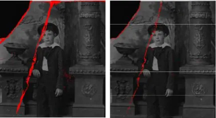 Figure 5: Constructing defect maps using the 4-image procedure. Left: Expansion labeling computed from the normals