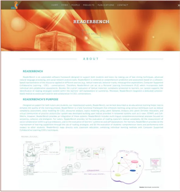 Figure 1. ReaderBench main web interface.