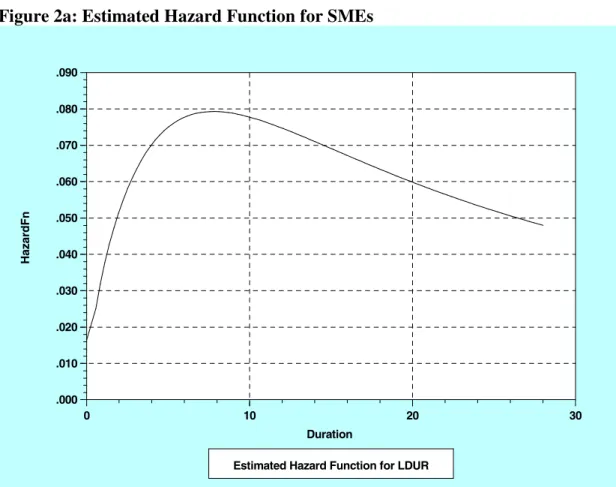 Figure 2a: Estimated Hazard Function for SMEs