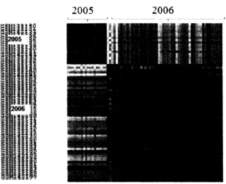 Figure 12: Correlation heat map of the Hamner lung tumor dataset with 70 arrays. This heat  map clearly shows the strong batch effect based on the year of array production