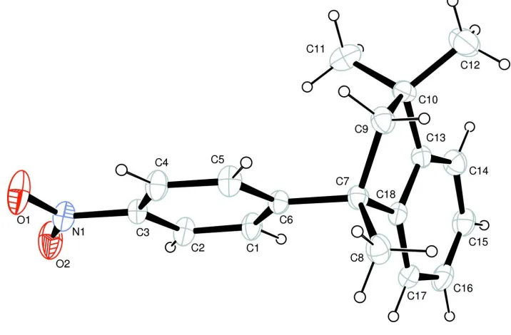 Figure 1The molecular structure of (I), with displacement ellipsoids drawn at the 30% probability level