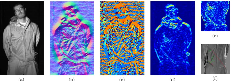 Figure 14. Using two artiﬁcially illuminated images (a), we calculate the xWhere both components are high, one would expect to see a point on the surface, corresponding to a concealed object-gradient of the surface (b) — a manual RoI isshown for clarity of
