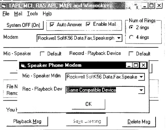 Figure 4.2. Modem Option