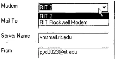Figure 4.9.3. Modem Option
