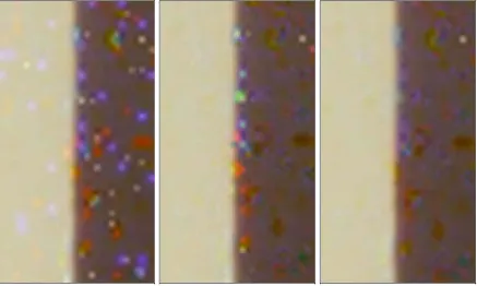 Figure 13:  Original 30 Second Image        Figure 14:  Pixel Substitution            Figure 15:  Median Filtered (RGB)
