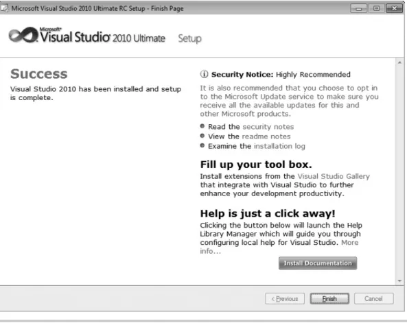 Figure 1-7  Setup Success window