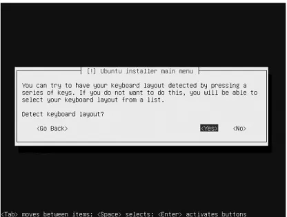 Figure 1-4. The installation program can automatically detect the keyboard layout that you are using.